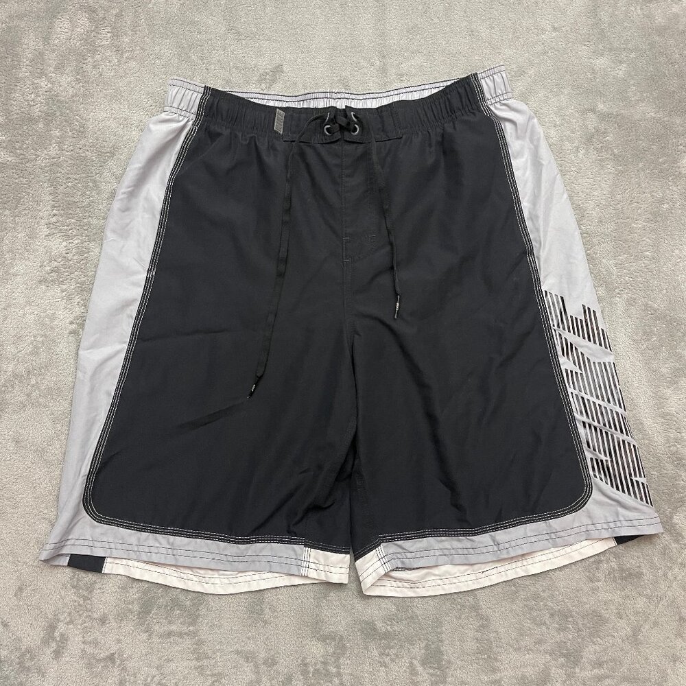 Nike Swim Trunks Mens Size XL Lined Gray Black Polyester
